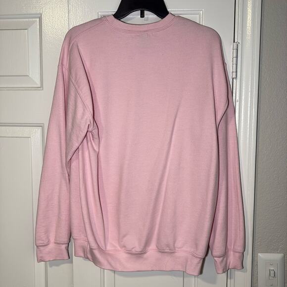 Gildan Heavy Blend Pink Sweatshirt – Medium – Custom Wednesday Inspired Graphic - Picture 6 of 7